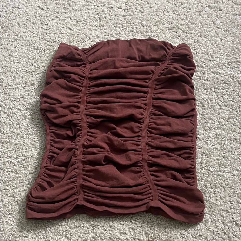 Free People Intimately Ruched Top in Burgundy